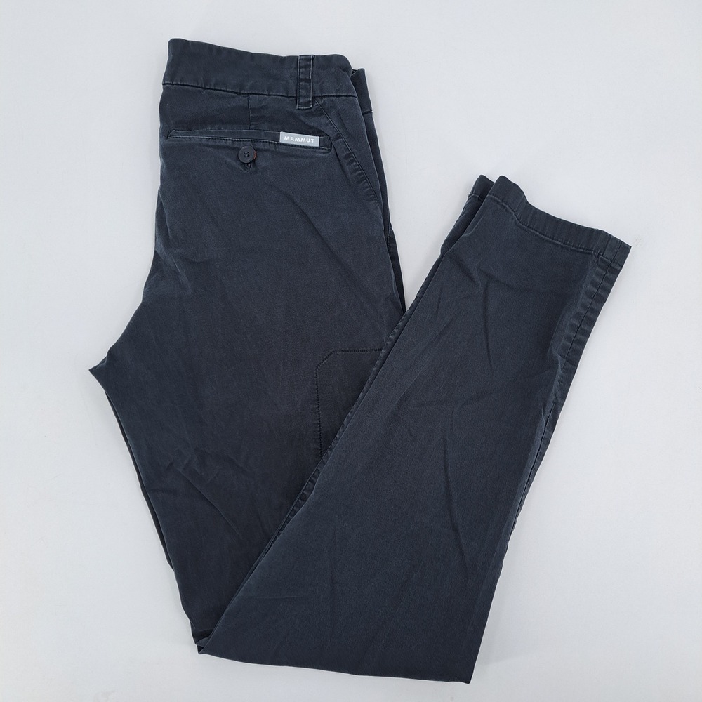 Mammut Hiking Pants Mens 29x29 Cotton Blend Navy Blue Solid Zip Pocket Chino